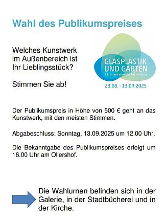 Wahl des Publikumspreises (Foto: Stadt Munster, Andrea Holz)
